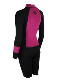 Two Bare Feet Harmony 3mm Jacket & Heritage Shorts Set (Raspberry / Black)