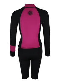 Two Bare Feet Harmony 3mm Jacket & Heritage Shorts Set (Raspberry / Black)