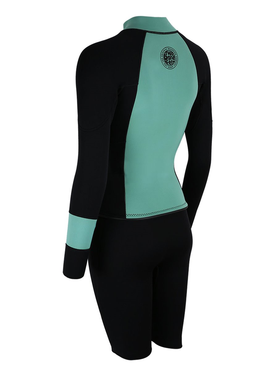 Two Bare Feet Harmony 3mm Jacket & Heritage Shorts Set (Spearmint/ Black)