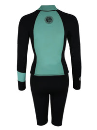 Two Bare Feet Harmony 3mm Jacket & Heritage Shorts Set (Spearmint/ Black)