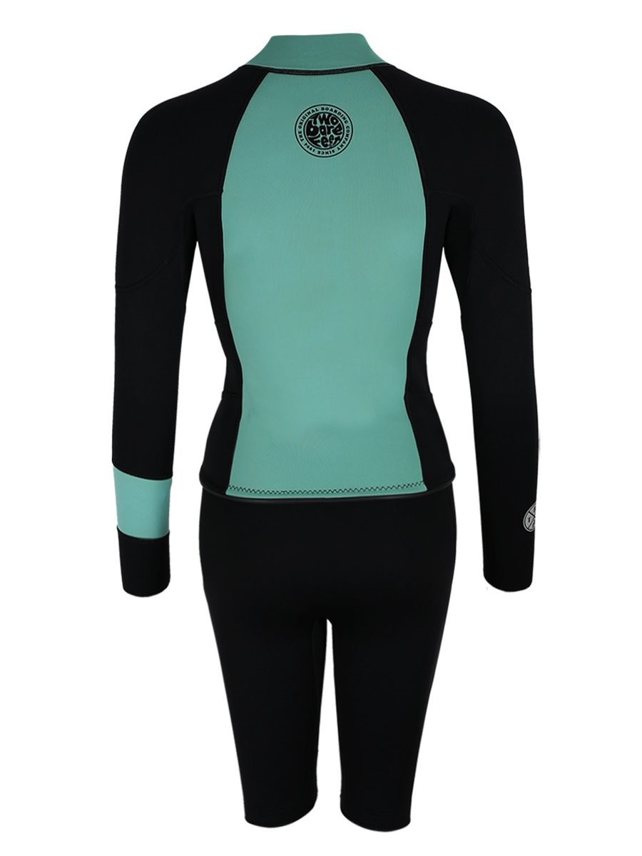 Two Bare Feet Harmony 3mm Jacket & Heritage Shorts Set (Spearmint/ Black)