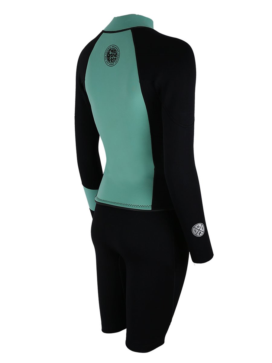 Two Bare Feet Harmony 3mm Jacket & Heritage Shorts Set (Spearmint/ Black)