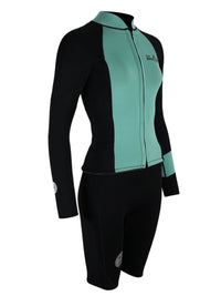 Two Bare Feet Harmony 3mm Jacket & Heritage Shorts Set (Spearmint/ Black)