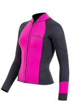 Two Bare Feet Womens Harmony 3mm Long Sleeve Wetsuit Jacket (Raspberry / Black)