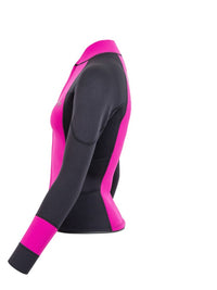 Two Bare Feet Womens Harmony 3mm Long Sleeve Wetsuit Jacket (Raspberry / Black)