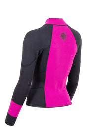 Two Bare Feet Womens Harmony 3mm Long Sleeve Wetsuit Jacket (Raspberry / Black)