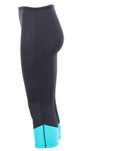 Two Bare Feet Womens Harmony 3mm Capri Wetsuit Pants (Black / Mint)