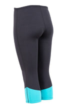 Two Bare Feet Womens Harmony 3mm Capri Wetsuit Pants (Black / Mint)