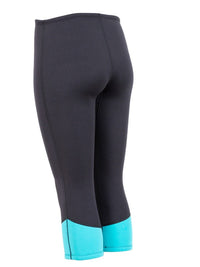 Two Bare Feet Womens Harmony 3mm Capri Wetsuit Pants (Black / Mint)