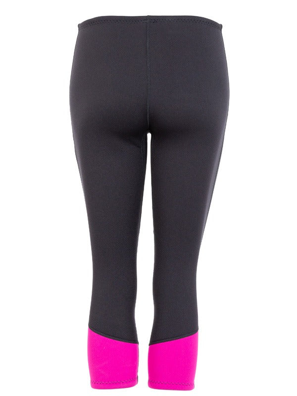 Two Bare Feet Womens Harmony 3mm Capri Wetsuit Pants (Black / Raspberry)