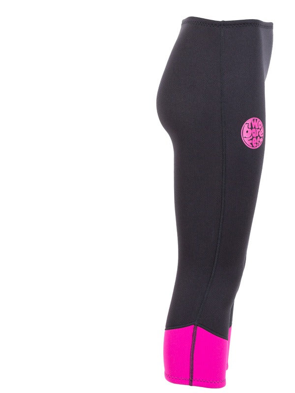 Two Bare Feet Womens Harmony 3mm Capri Wetsuit Pants (Black / Raspberry)