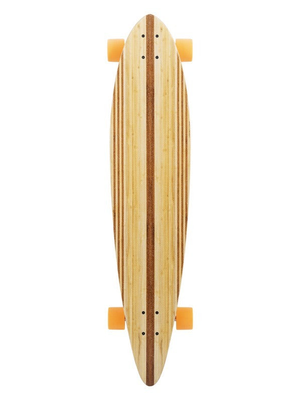 Two Bare Feet "The Chuck" 44in Bamboo Series Longboard Skateboard Complete (Orange Wheels)