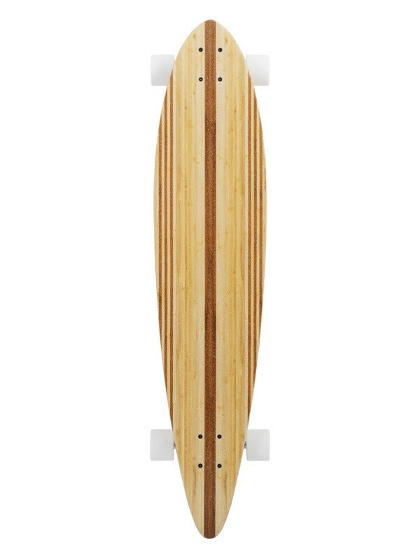 Two Bare Feet "The Chuck" 44in Bamboo Series Longboard Skateboard Complete (White Wheels)