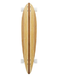 Two Bare Feet "The Chuck" 44in Bamboo Series Longboard Skateboard Complete (White Wheels)
