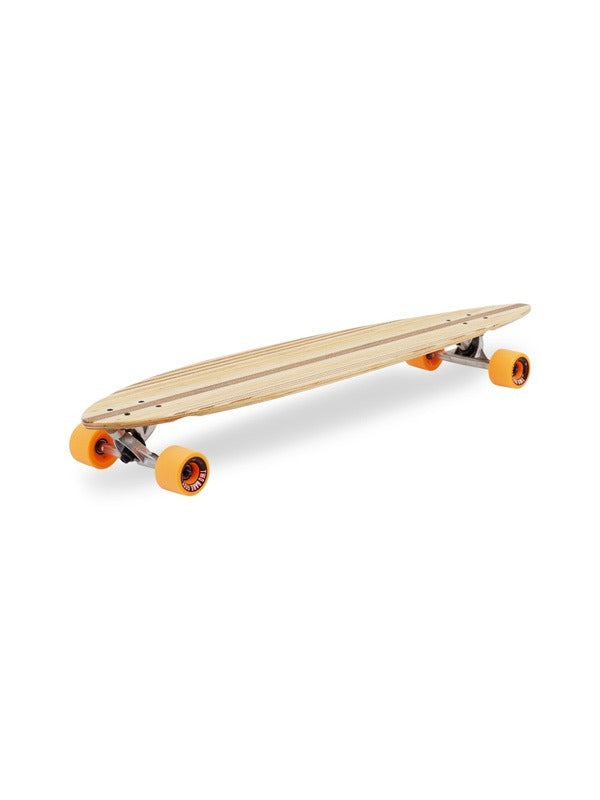 Two Bare Feet "The Chuck" 44in Bamboo Series Longboard Skateboard Complete (Orange Wheels)