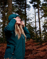 Womens Sherpa Lined Waterproof Jacket (Sea Green/Cream)