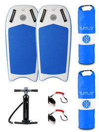 Two Bare Feet Boarding Co. 44" Inflatable Bodyboard Double Pack (Blue)