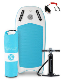 Two Bare Feet Boarding Co. 44" Inflatable Bodyboard - Starter Pack (Aqua)