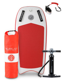 Two Bare Feet Boarding Co. 44" Inflatable Bodyboard - Starter Pack (Red)