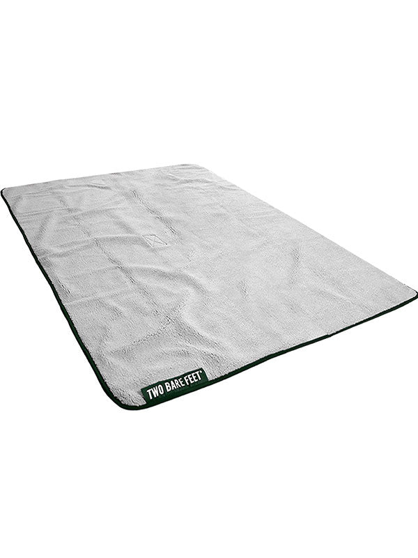 XL Sherpa Lined Waterproof Beach Travel Blanket (Khaki/Grey)