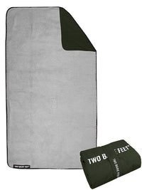 Sherpa Lined Waterproof Beach Travel Blanket (Khaki/Grey)