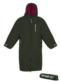 Two Bare Feet Kids Weatherproof Changing Robe with Changing Mat (Khaki/Raspberry)