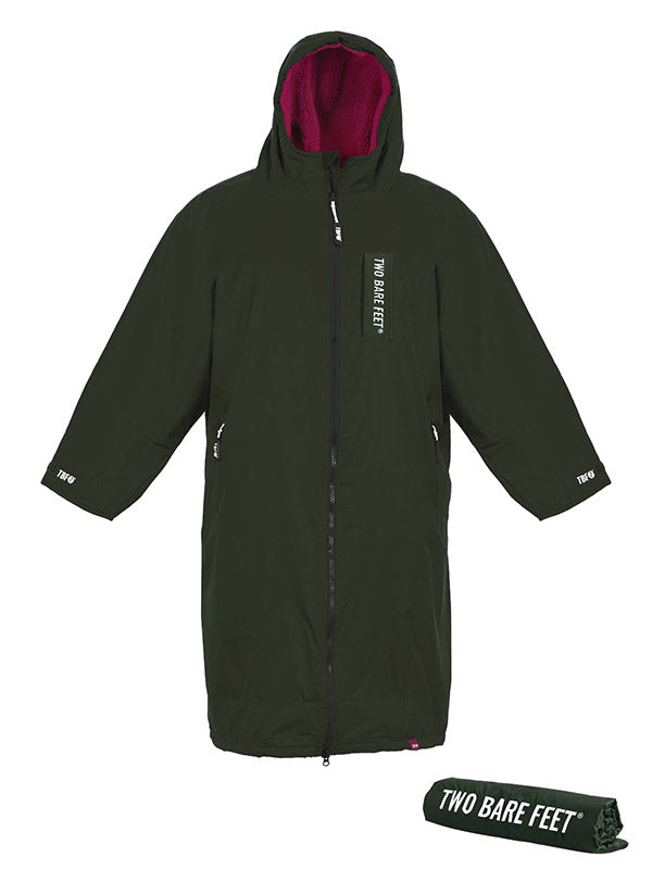 Two Bare Feet Kids Weatherproof Changing Robe with Changing Mat (Khaki/Raspberry)