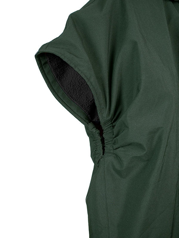 Waterproof Hooded Sleeveless Poncho Changing Robe (Khaki/Black)