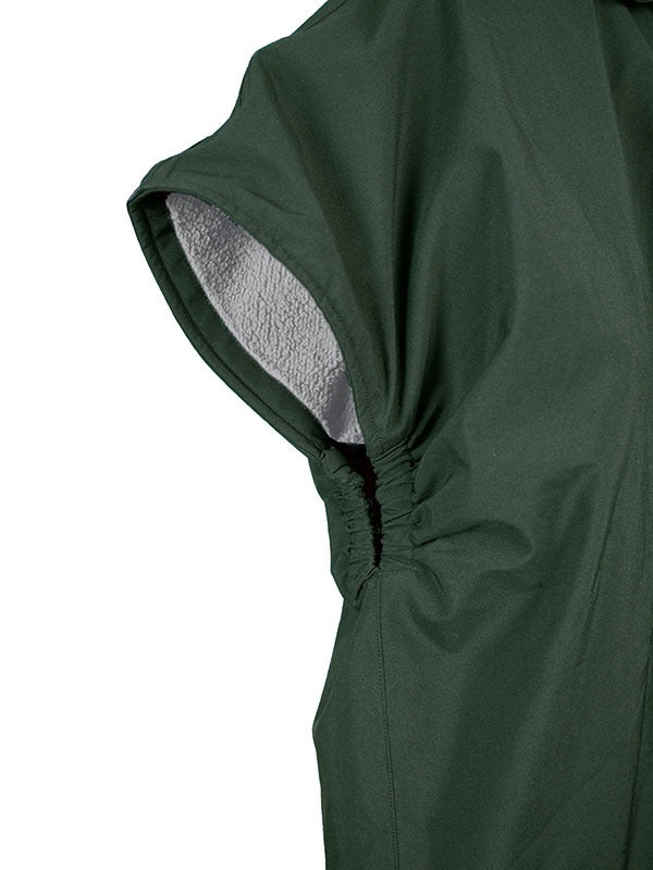 Waterproof Hooded Sleeveless Poncho Changing Robe (Khaki/Grey)