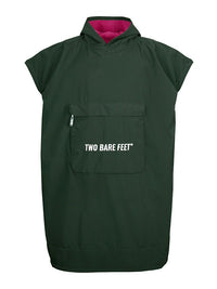 Waterproof Hooded Sleeveless Poncho Changing Robe (Khaki/Raspberry)