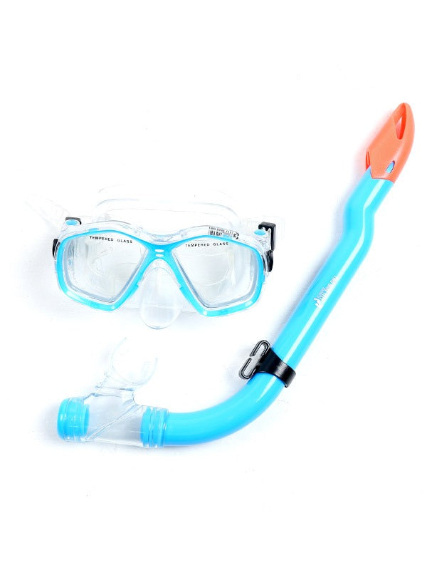 Two Bare Feet Childrens PVC Snorkel & Mask Set (Aqua)