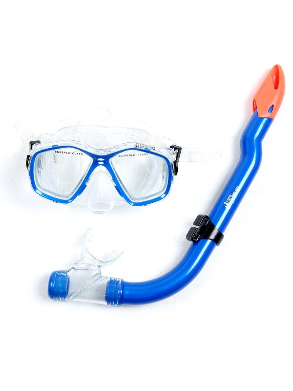 Two Bare Feet Childrens PVC Snorkel & Mask Set (Blue)