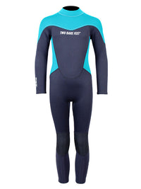 Two Bare Feet SupaFlex 4/3mm Junior Winter Wetsuit (Black/Aqua)