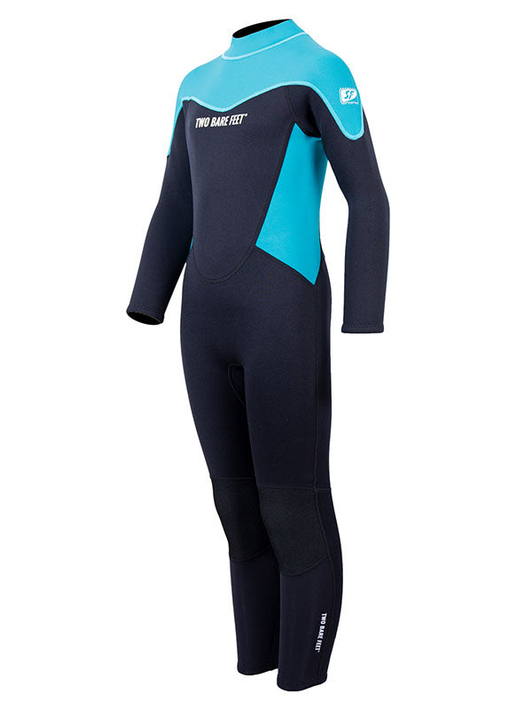 Two Bare Feet SupaFlex 4/3mm Junior Winter Wetsuit (Black/Aqua)