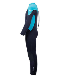 Two Bare Feet SupaFlex 3/2mm Full Length Junior Wetsuit (Black / Aqua)