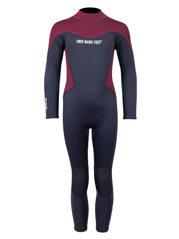 Two Bare Feet SupaFlex 3/2mm Full Length Junior Wetsuit (Black / Burgundy)