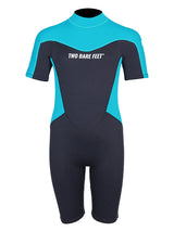 Two Bare Feet SupaFlex 3/2mm Shorty Junior Wetsuit (Black / Aqua)