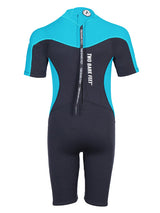 Two Bare Feet SupaFlex 3/2mm Shorty Junior Wetsuit (Black / Aqua)