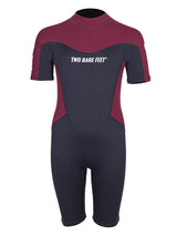 Two Bare Feet SupaFlex 3/2mm Shorty Junior Wetsuit (Black / Burgundy)