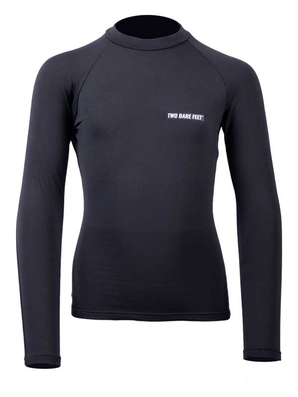 Two Bare Feet Junior Crew Neck Thermal Long Sleeve Rash Vest (Black)-XS