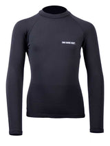 Two Bare Feet Junior Crew Neck Thermal Long Sleeve Rash Vest (Black)-XS