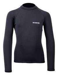 Two Bare Feet Junior Crew Neck Thermal Long Sleeve Rash Vest (Black)-XS