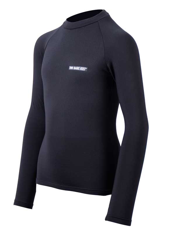Two Bare Feet Junior Crew Neck Thermal Long Sleeve Rash Vest (Black)