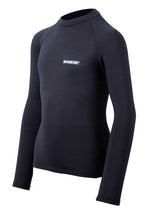 Two Bare Feet Junior Crew Neck Thermal Long Sleeve Rash Vest (Black)-XS