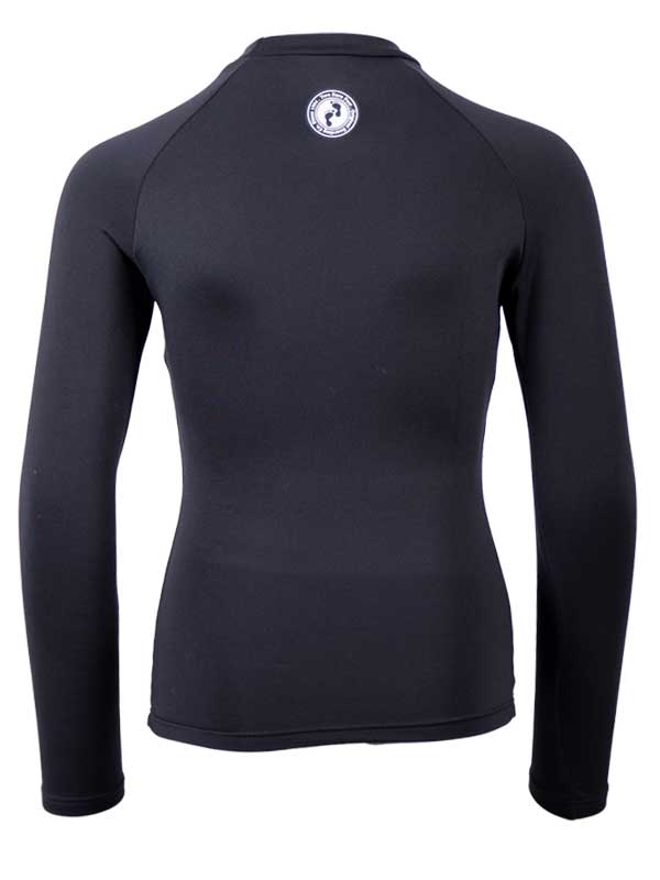Two Bare Feet Junior Crew Neck Thermal Long Sleeve Rash Vest (Black)-XS
