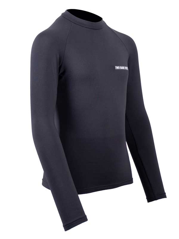 Two Bare Feet Junior Crew Neck Thermal Long Sleeve Rash Vest (Black)