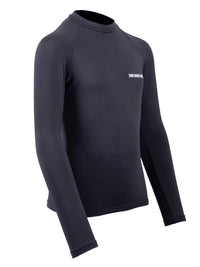 Two Bare Feet Junior Crew Neck Thermal Long Sleeve Rash Vest (Black)-XS