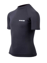 Two Bare Feet Junior Crew Neck Thermal Short Sleeve Rash Vest (Black)-XS