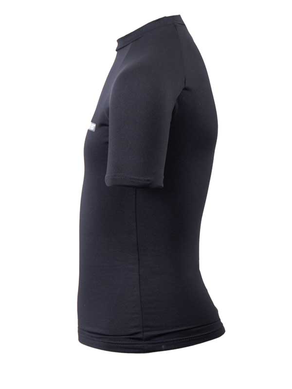 Two Bare Feet Junior Crew Neck Thermal Short Sleeve Rash Vest (Black)-XS