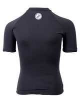 Two Bare Feet Junior Crew Neck Thermal Short Sleeve Rash Vest (Black)-XS